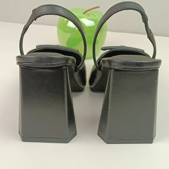 Seychelles Rumor Has It Black Slingback Point Toe Leather Heels sz 8.5 - Picture 6 of 12